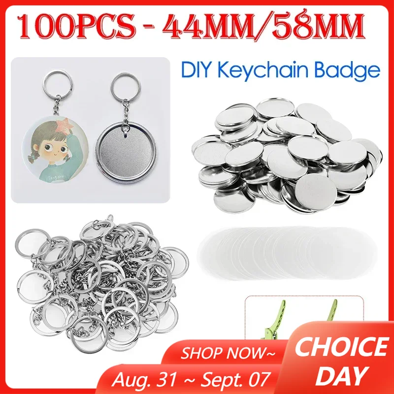 100 قطعة 44 مللي متر 58 مللي م - مراجعة Button Badge Blank وسعره