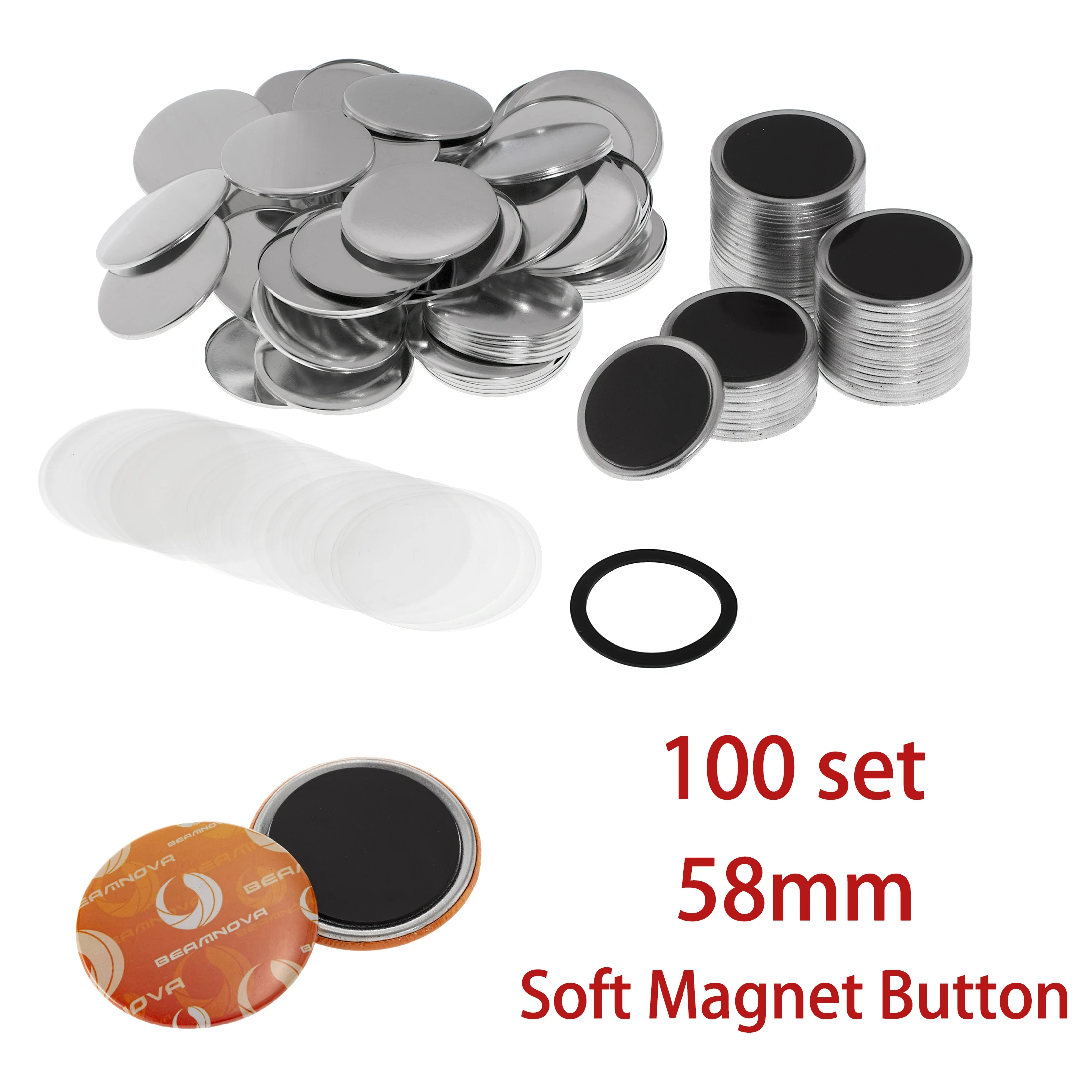 100 مجموعة من مواد صنع شارات ا - مراجعة Button Badge Blank وسعره